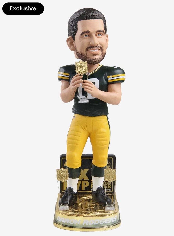 Aaron Rodgers Green Bay Packers 3X MVP Limited Edition Bobblehead by FOCO-image