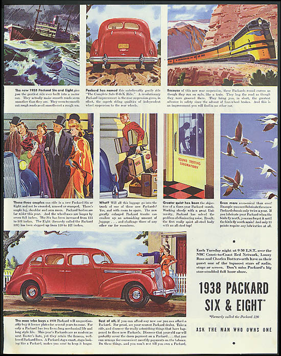 The man who buys a Packard Six & Eight 4-door sedan ad 1938