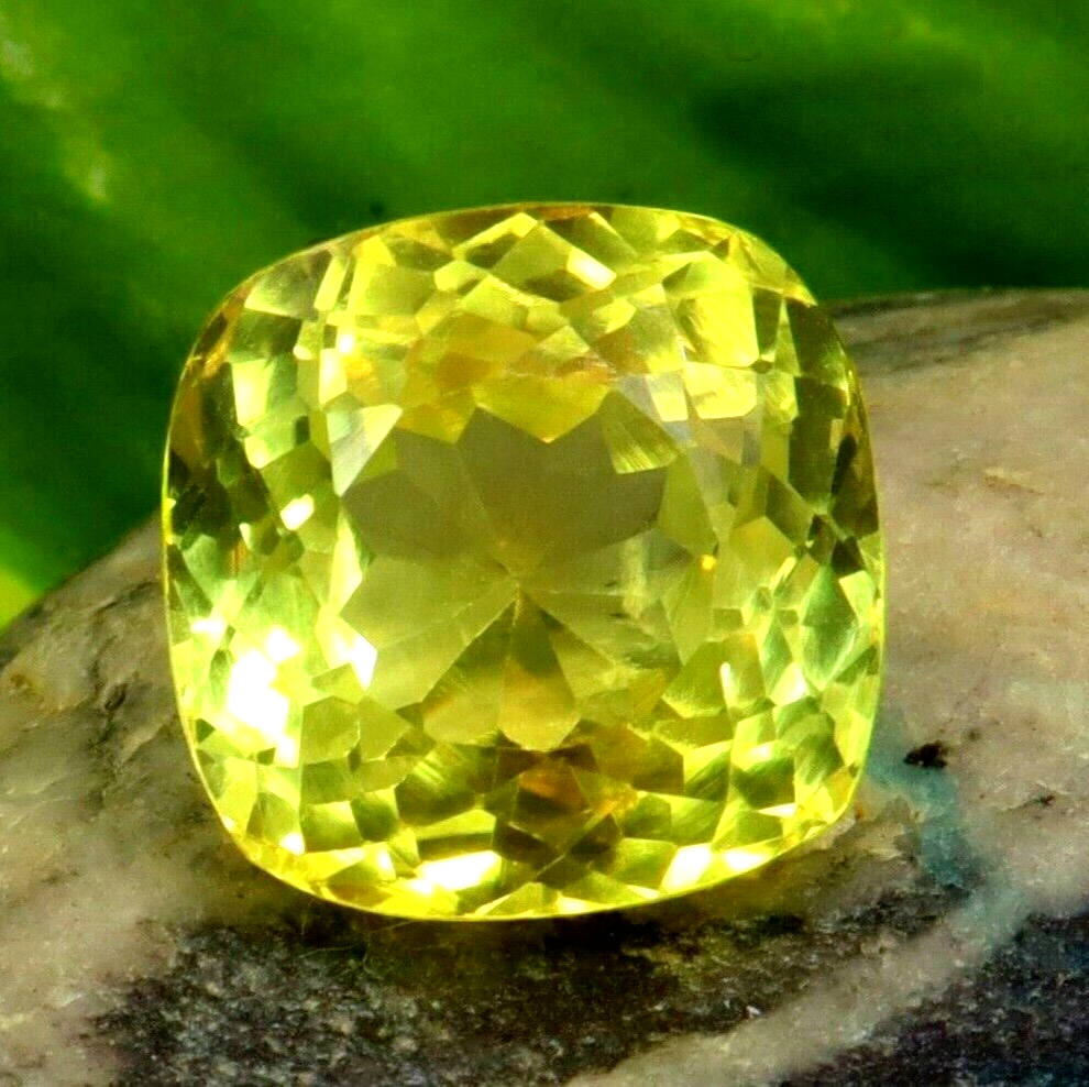 15.15 Ct Natural Ceylon Yellow Sapphire GIE Certified Cushion Cut Loose Gemstone