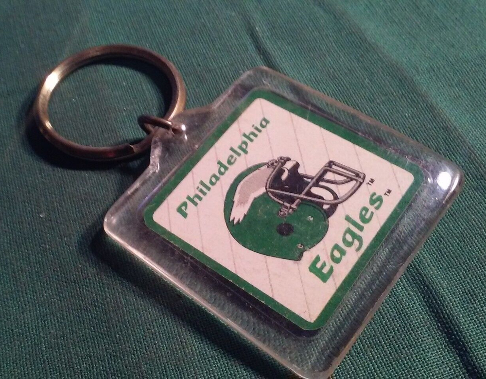 Vintage Philadelphia Eagles NFL Helmet Acrylic Keychain Ring
