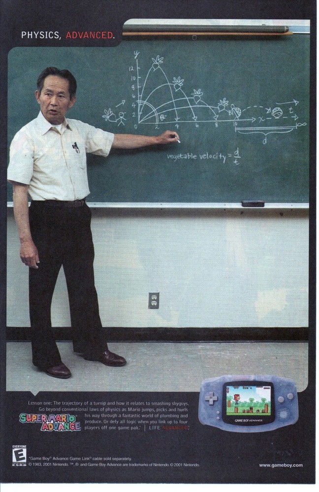 2001 Super Mario Advance GBA Video Game Nintendo Print Wall Art for Game Boy