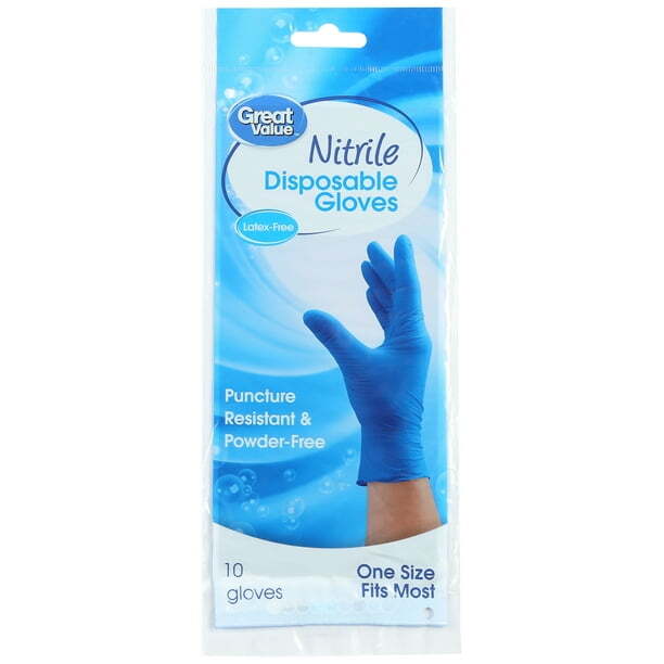 Great Value Pack of 10 Puncture Resistant Disposable Cleaning Gloves Blue