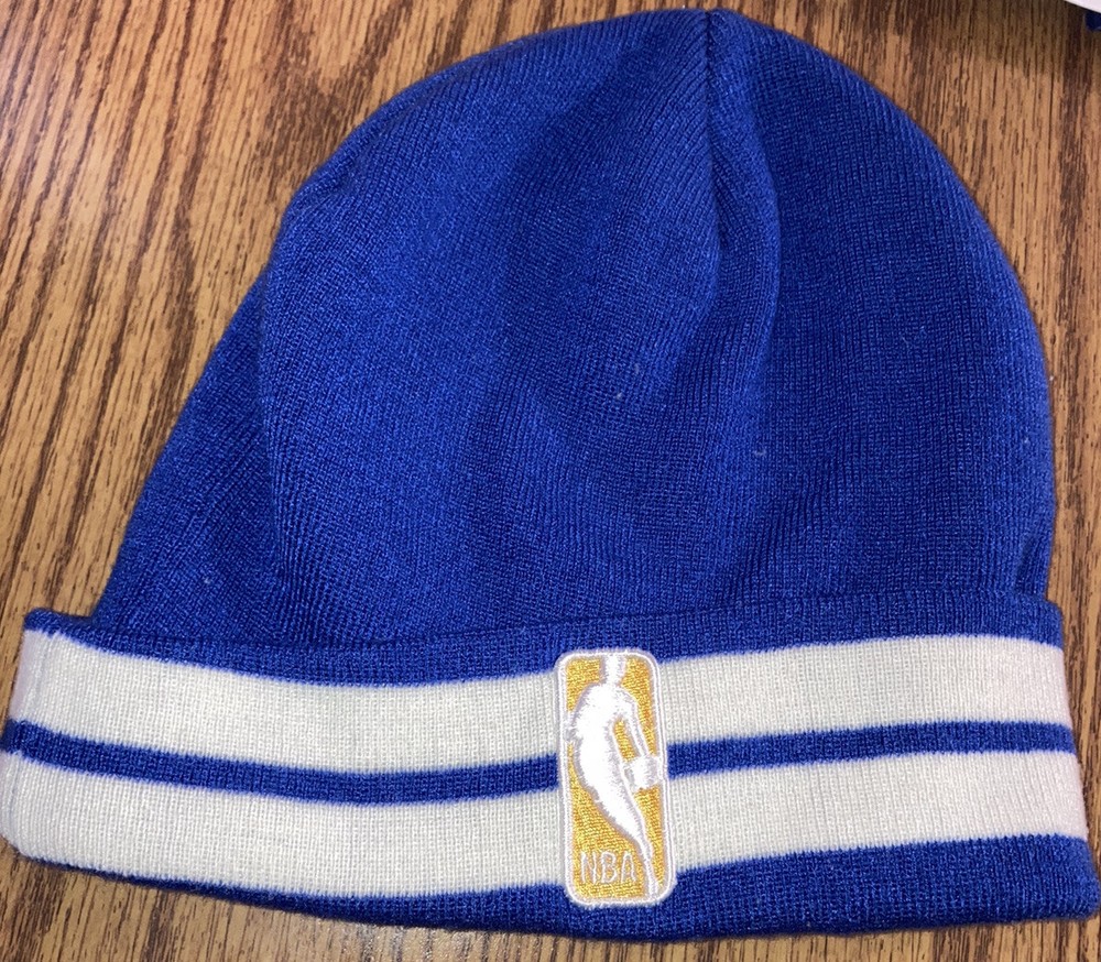 MITCHELL & NESS  Blue NBA Stripe Beanie Winter Hat Adult