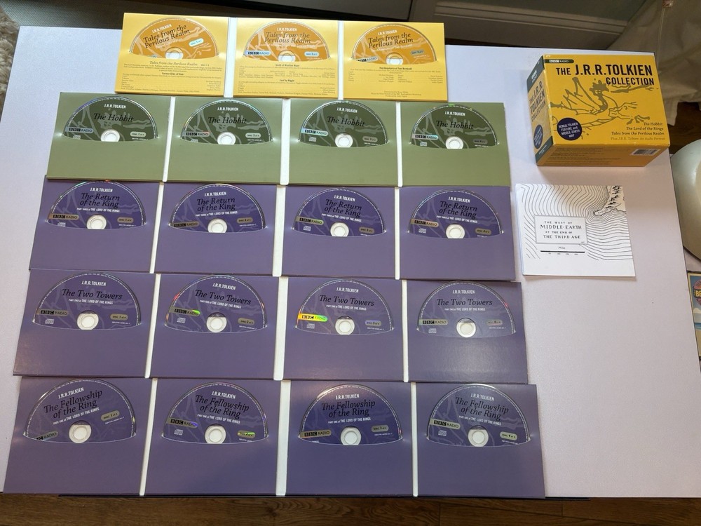 J R R Tolkien BBC Radio Audio Collection 21 CDs Hobbit Lord Of The Rings Map