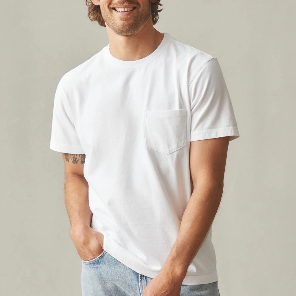 American Giant Men's Pocket Tee White Size L Made In USA