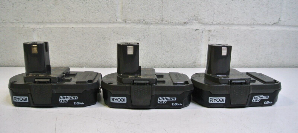 (3)  Ryobi ONE+ P189  18v  1.5Ah  Lithium-Ion Battery