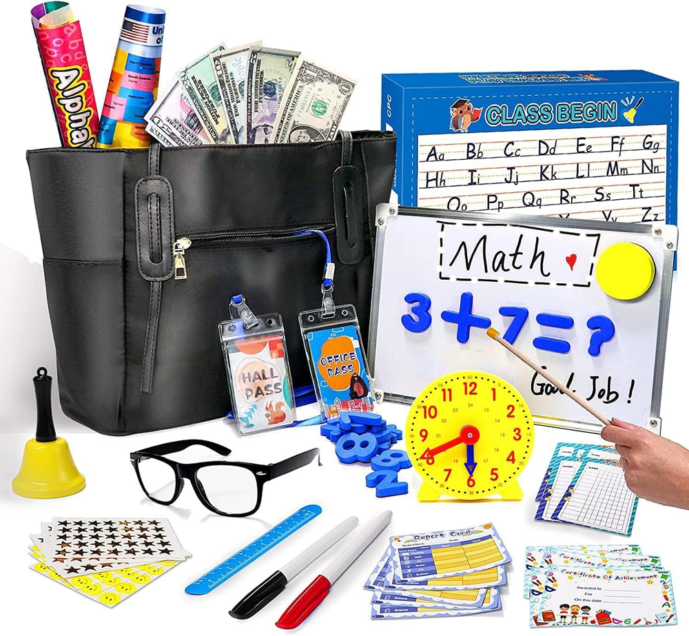 Alritz Pretend Play Teacher Set Classroom Learning Education Includes Reusable W