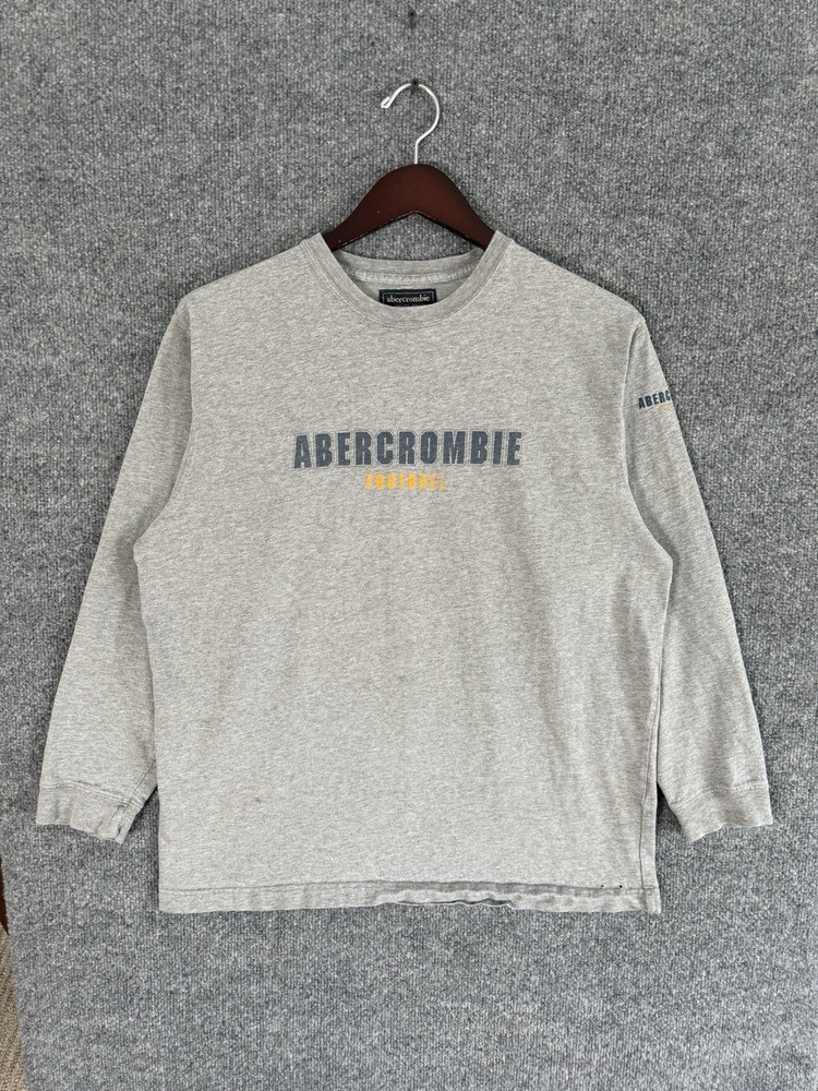 Vintage Abercrombie Fitch T Shirt Mens XL FitsL Gray Sports Football Longsleeve-image