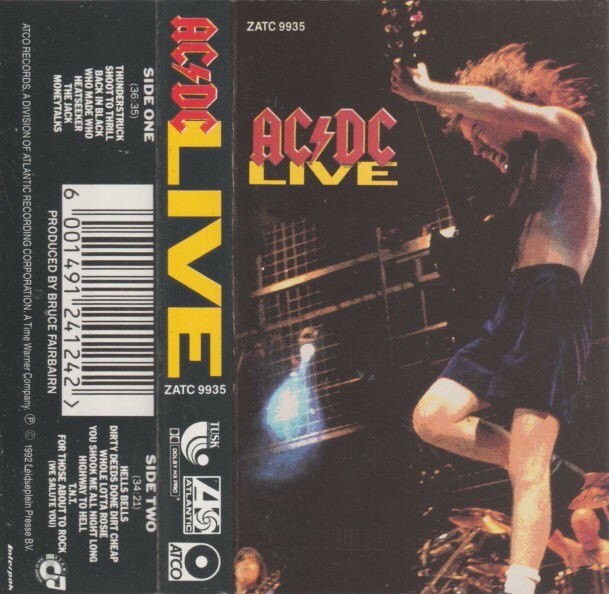 AC/DC ACDC - Live - Rare South African Cassette Tape ZATC9935