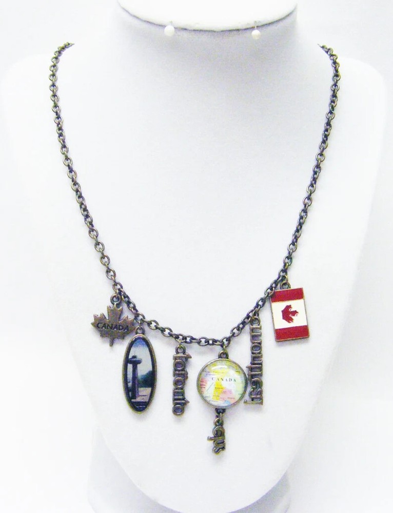 A Taste of Canada Antique Bronze Charm Necklace-image