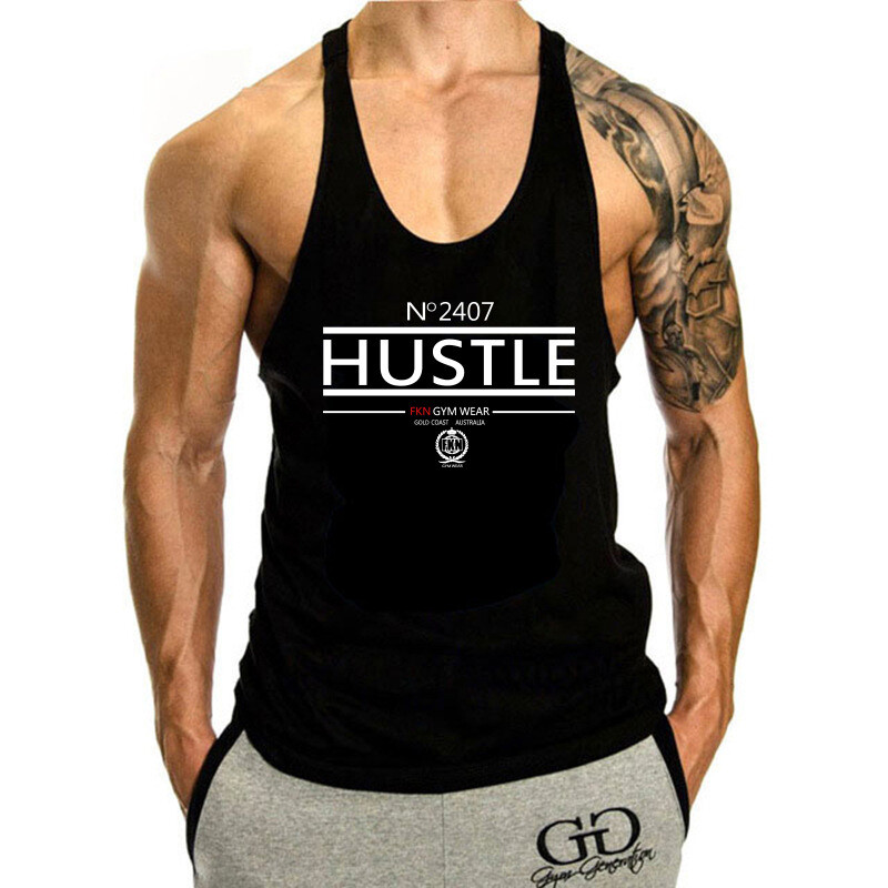 Men's Gym Stringer Muscle Bodybuilding Shirt Tank Top Singlet Fitness Sport Vest