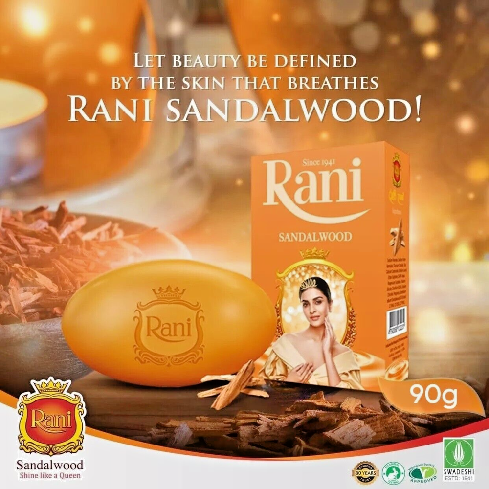 RANI Herbal Pure Sandalwood Soap 90g Natural product from Sri Lanka Ayurveda