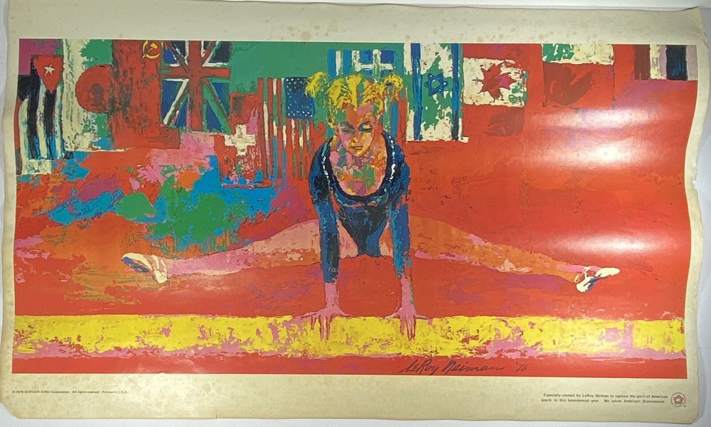 LeROY NEIMAN 1976 OLYMPICS USA GYMNASTICS POSTER - BURGER KING PROMO 14