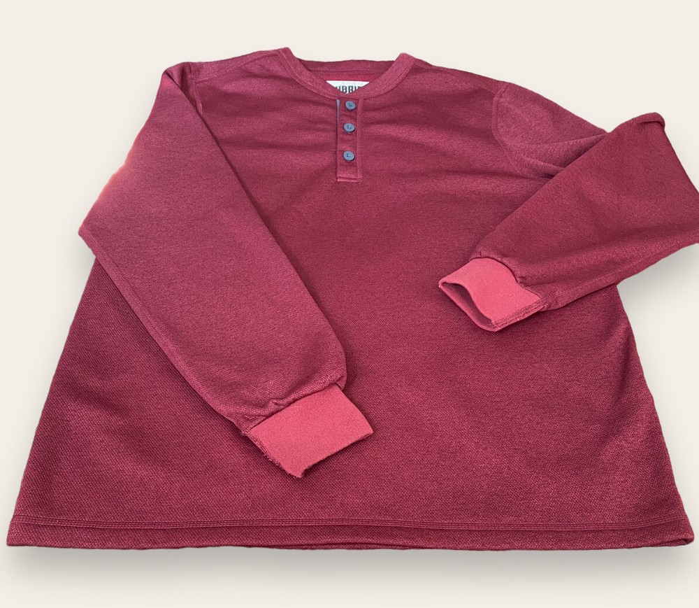 Chubbies Pullover Mens Large Red In Tents Relaxation Sweatshirt Henley Sweater