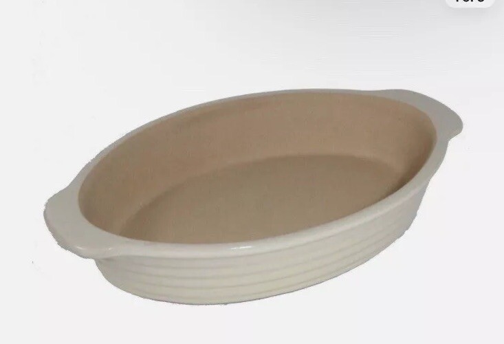 #1300 PAMPERED CHEF Stoneware LARGE Oval Baker 12x8