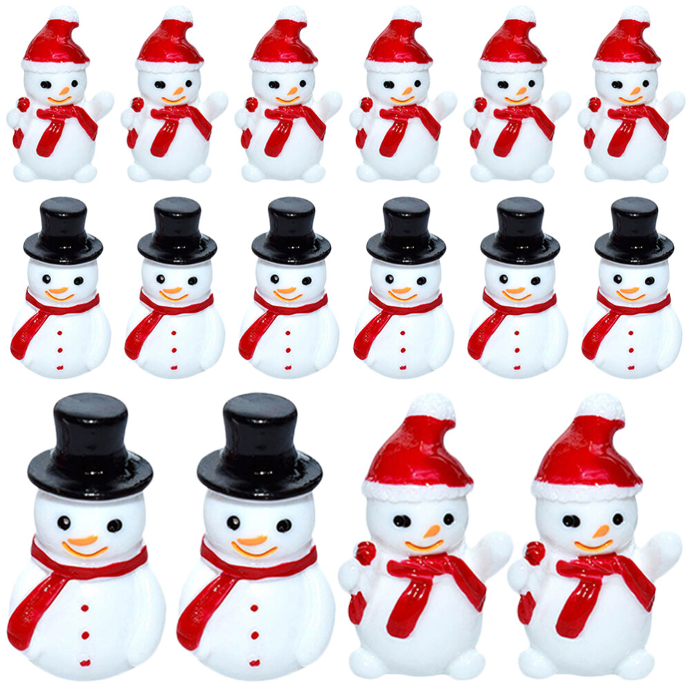 20 Pcs Santas Christmas Miniatures Snowman Ornament Decoration