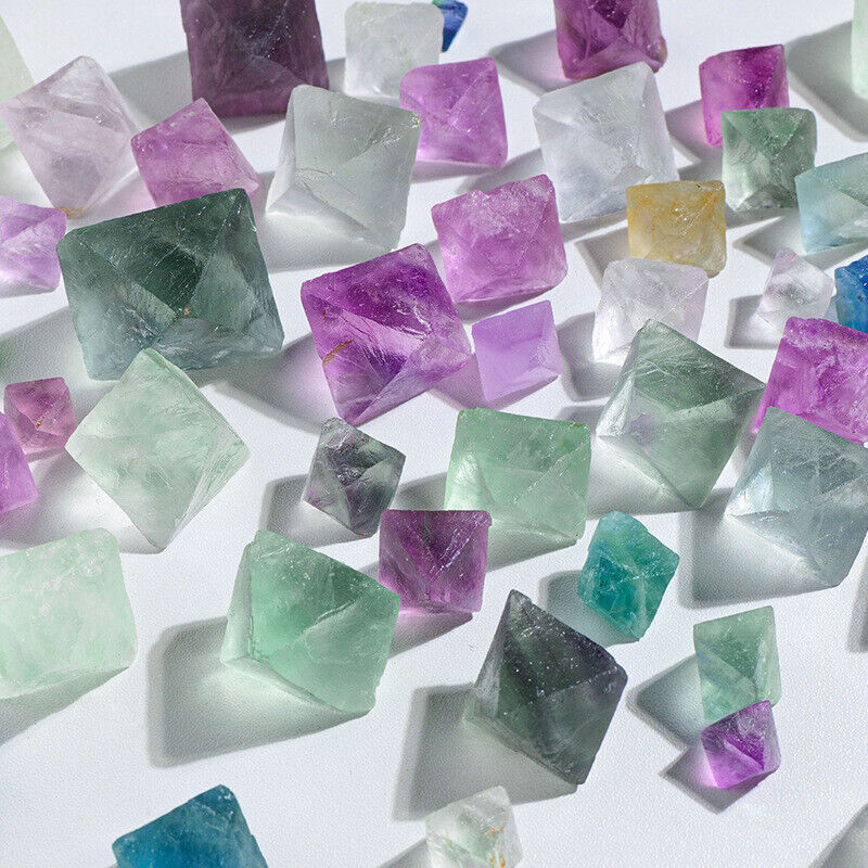Natural Colorful Fluorite Octahedron Crystal 100g for Healing & Collection