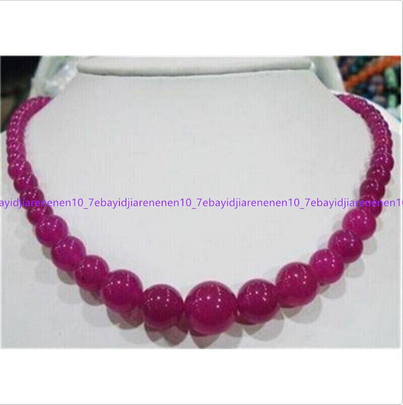 6-14mm AAA Natural Rose Alexandrite Round Bead Necklace 18 Inches-image