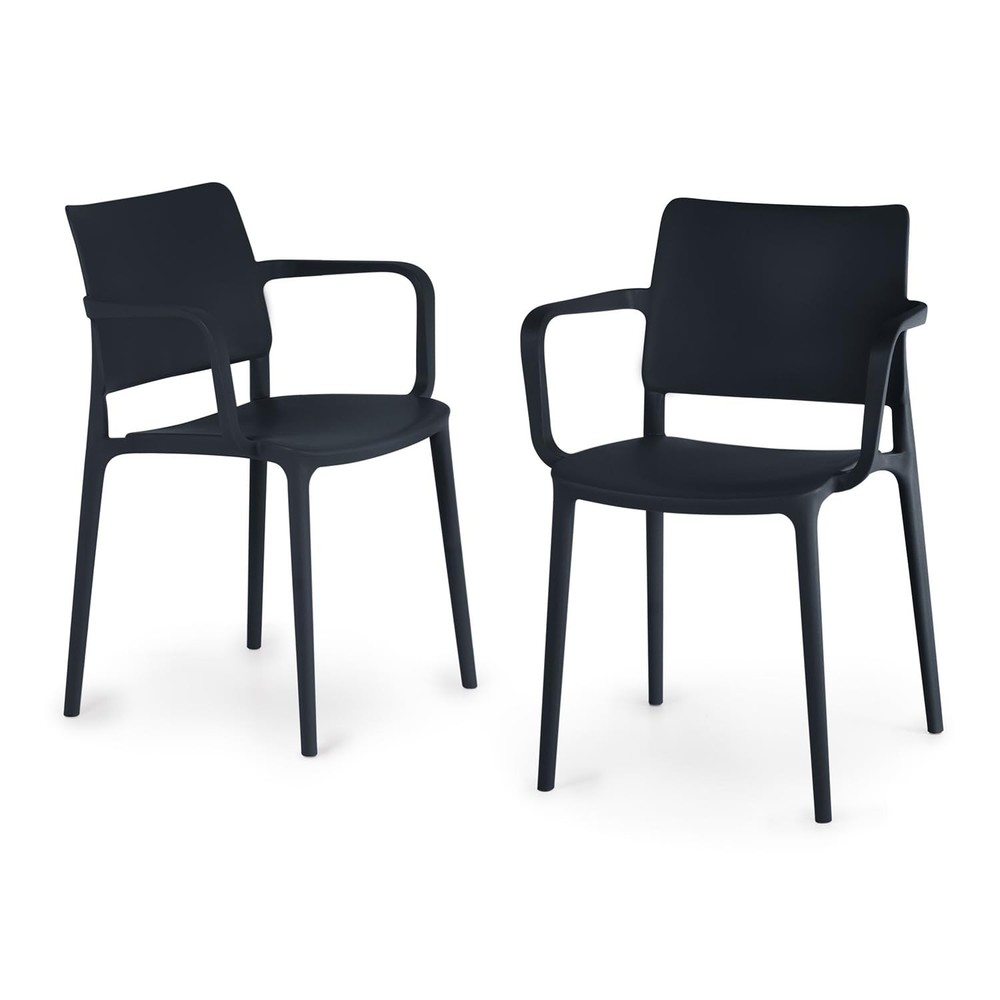 Florence Modern Stacking Plastic Resin Patio Dining Armchair for Indoor Outdoor Use