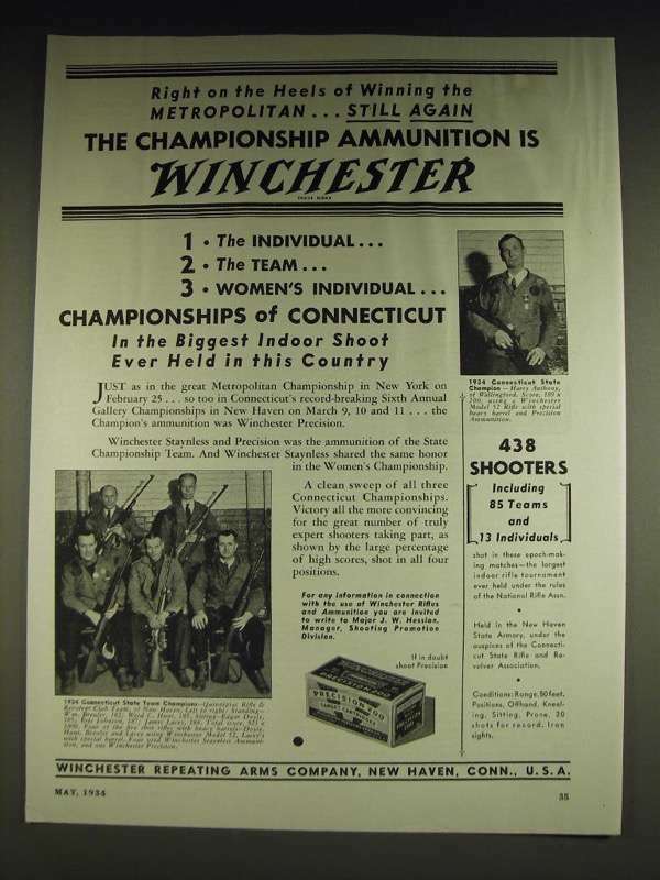 1934 Winchester Model 52 Rifle with Stainless Barrel and Precision Ammo