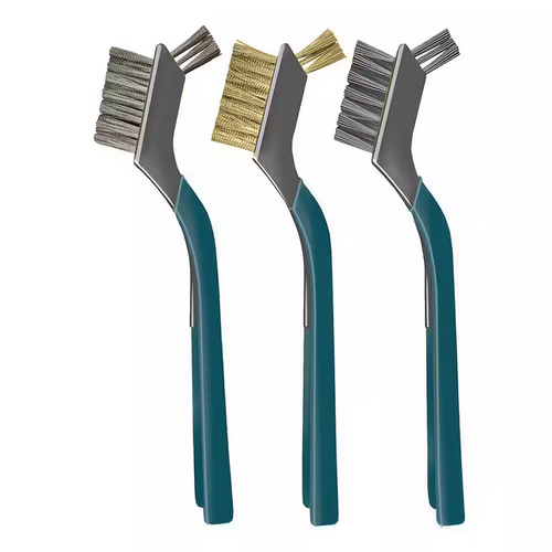 Mini Wire Brush Set - Assorted Bristles in Nylon, Brass & Stainless Steel 3-Pack