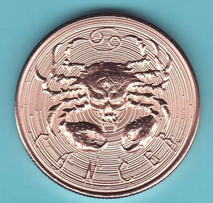 CANCER  in the ZOMBIE ZODIAC SERIES 1 oz. Copper Round Coin  2022 