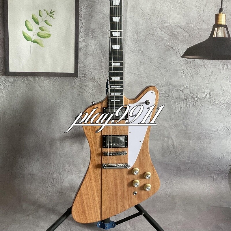 Natural Firebird HH Pickups Electric Guitar Chrome Hardware White Pick Guard