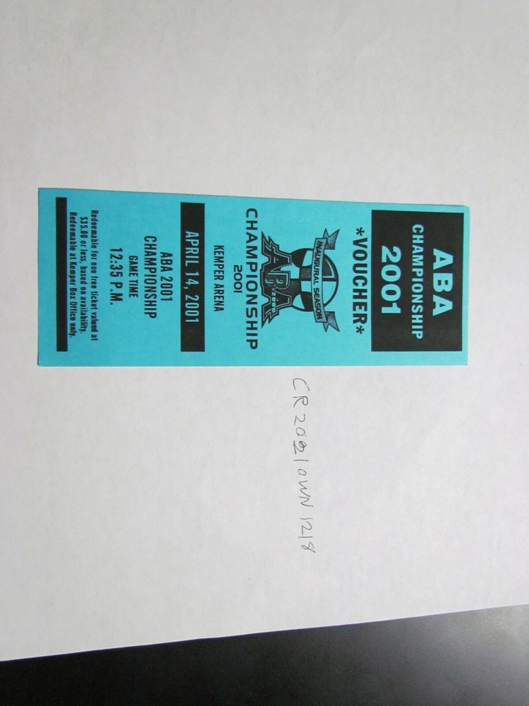 ABA Championship 2001 Ticket Stub-image