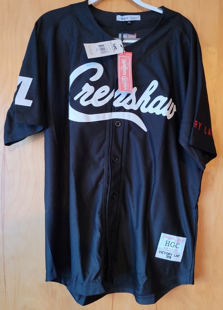 Headgear Classics XL Black Nipsey Hussle Victory Lane Baseball Jersey Crenshaw