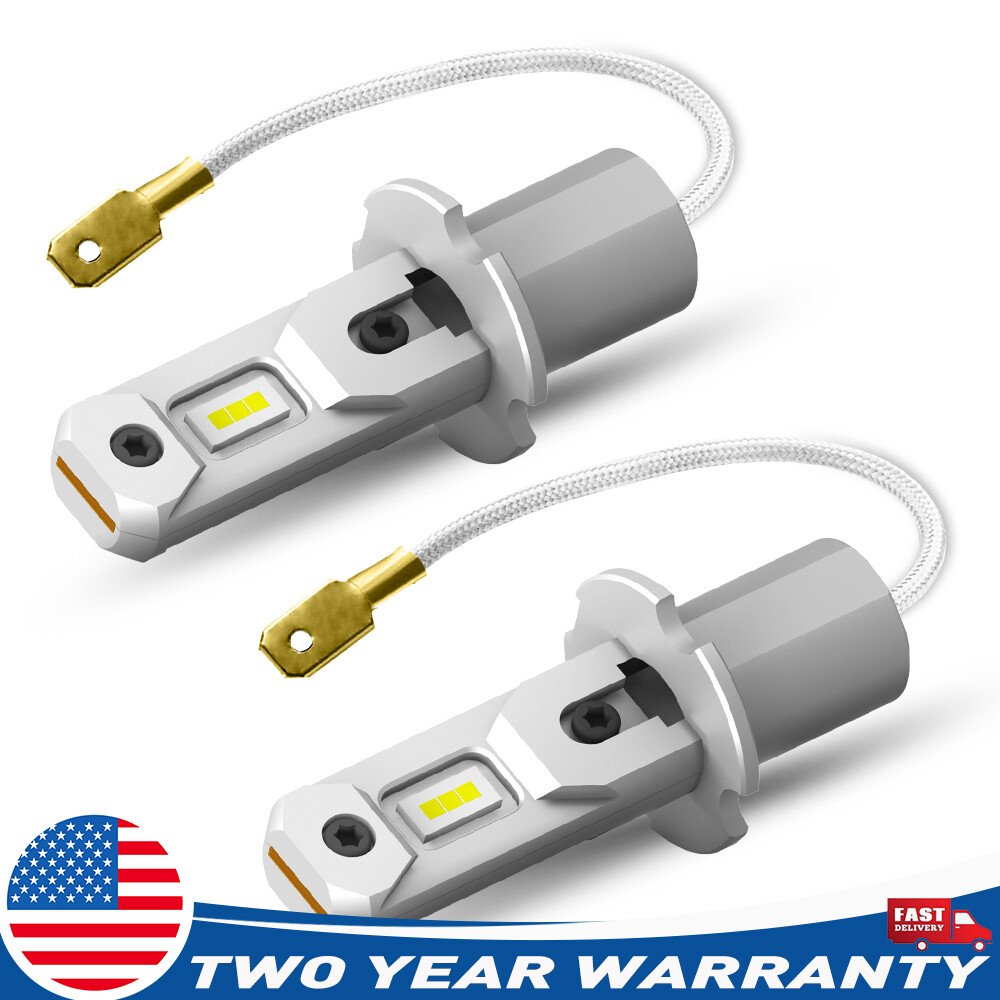 H3 LED Fog Light Bulbs Kit DRL 6500K Super Bright White-image