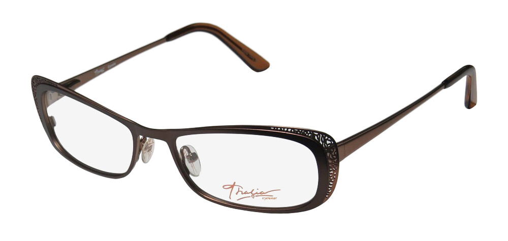 NEW THALIA CANELA EYEGLASS FRAME WOMENS FULL-RIM 52-17-133 METAL BR CAT EYE