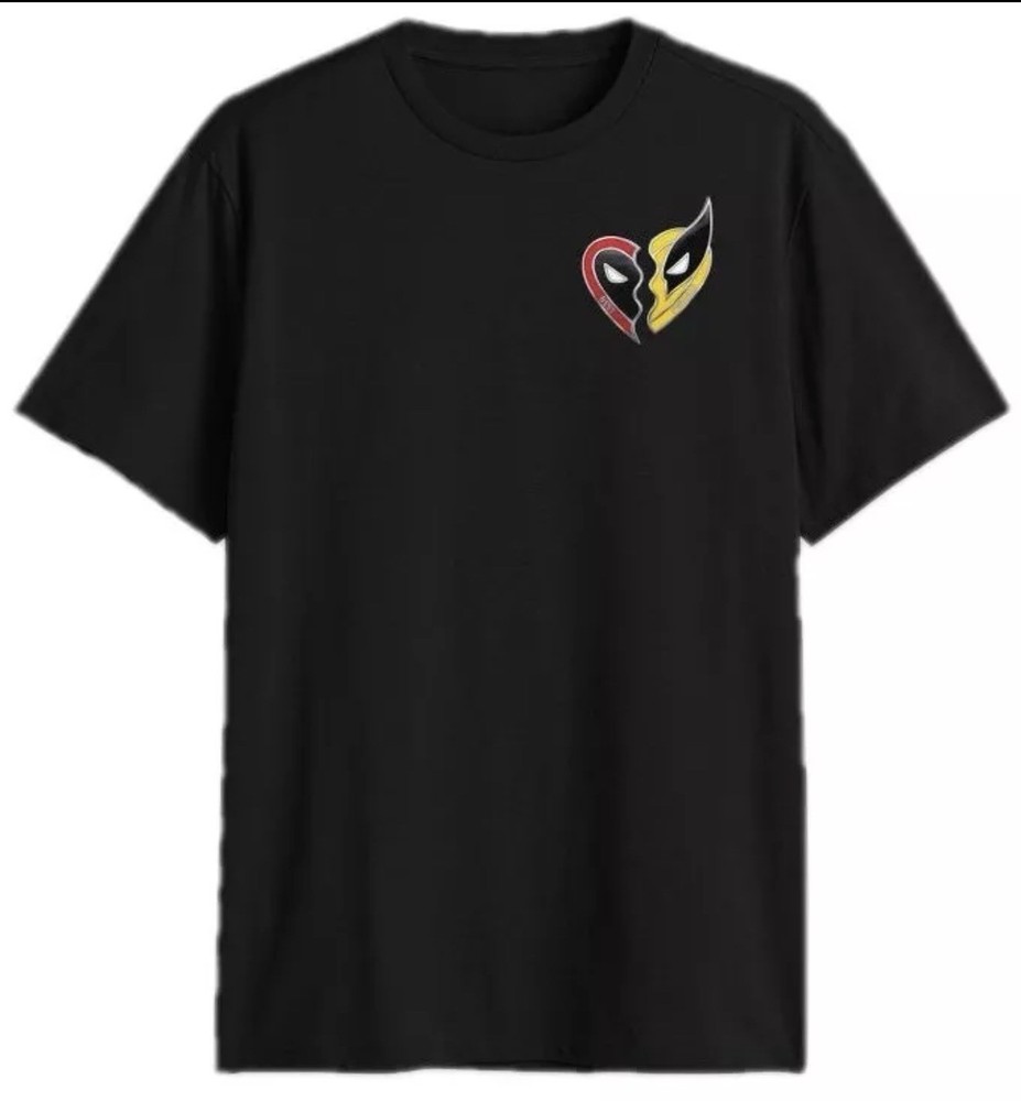 Marvel Deadpool & Wolverine T-Shirt Men’s Size Large Black Graphic Tee NEW