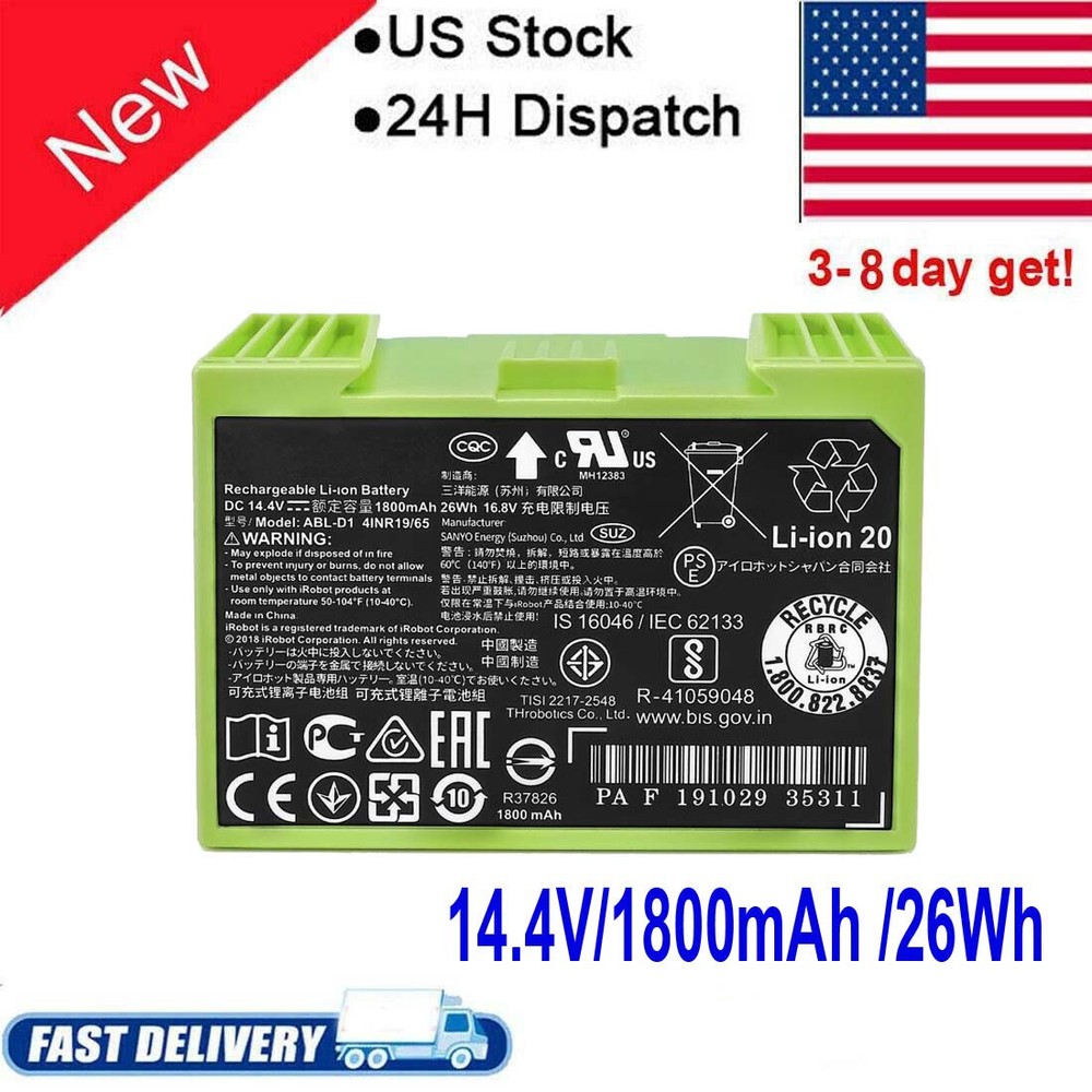 ABL-D1 Lithium Ion Battery For iRobot e5 e6 i3 i4 I7 i7+ i8  USA shipping-image