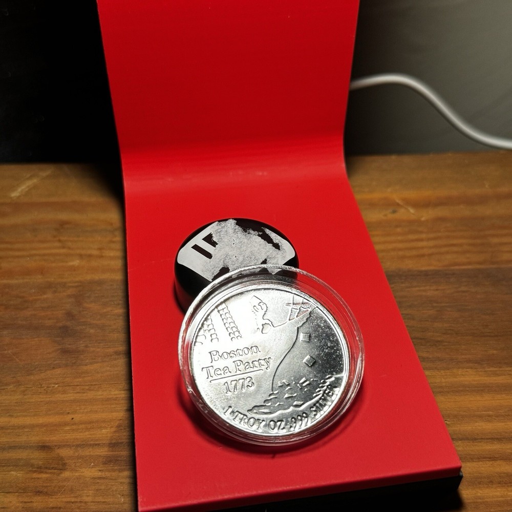 1 OZ. .999 Fine Silver Round--Boston Tea Party--Don't Tread on Me 007