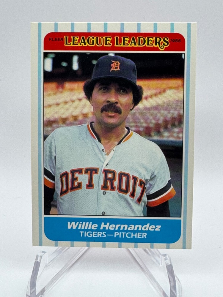 1986 Fleer League Leaders Willie Hernandez Detroit Tigers Baseball Card