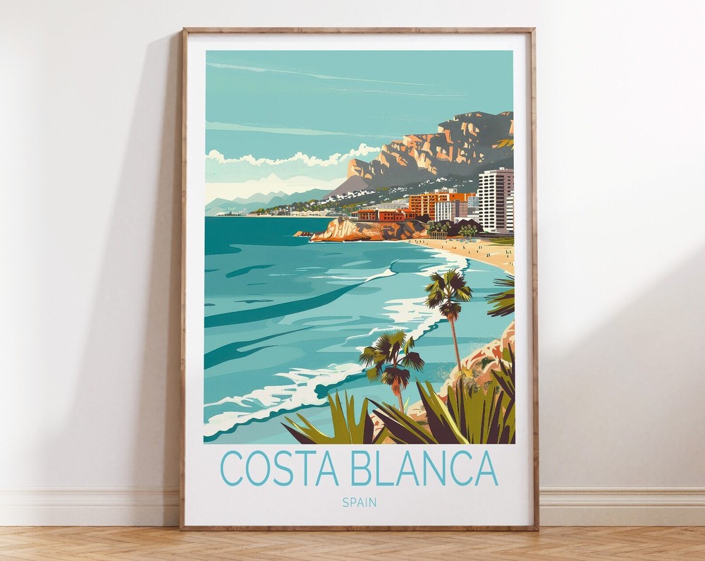 Costa Blanca Spain Travel Poster Spain Costa Blanca Wall Art Costa Blanca