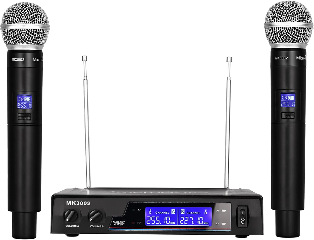 Wireless Microphone System Dynamic Handheld Microphones,150 Ft Operating Range,1