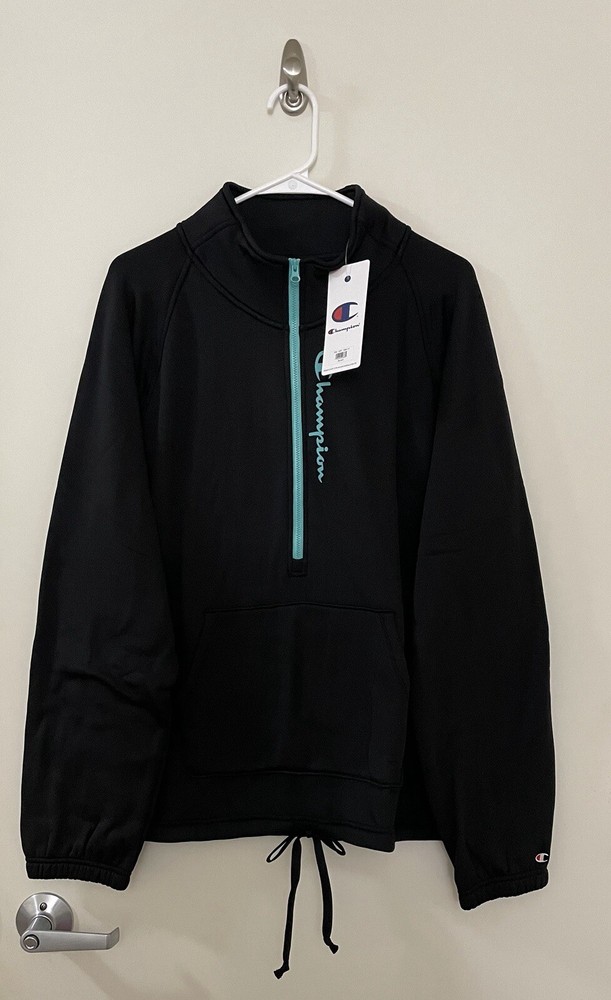 Champion Fleece Sweatshirt 1/2 Zip Pullover Women’s XXL Black NWT