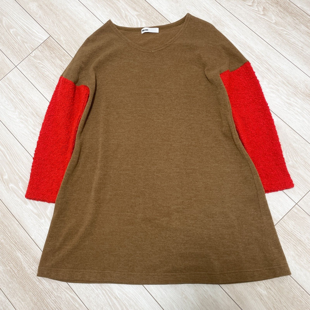 Ne-net Knit Sweater Top Tunic Beige Orange Woman Size2 US/S-M Tsumori Chisato