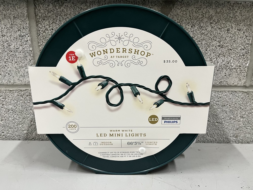 Wondershop 200-Count LED Mini Christmas String Lights Smooth Glow