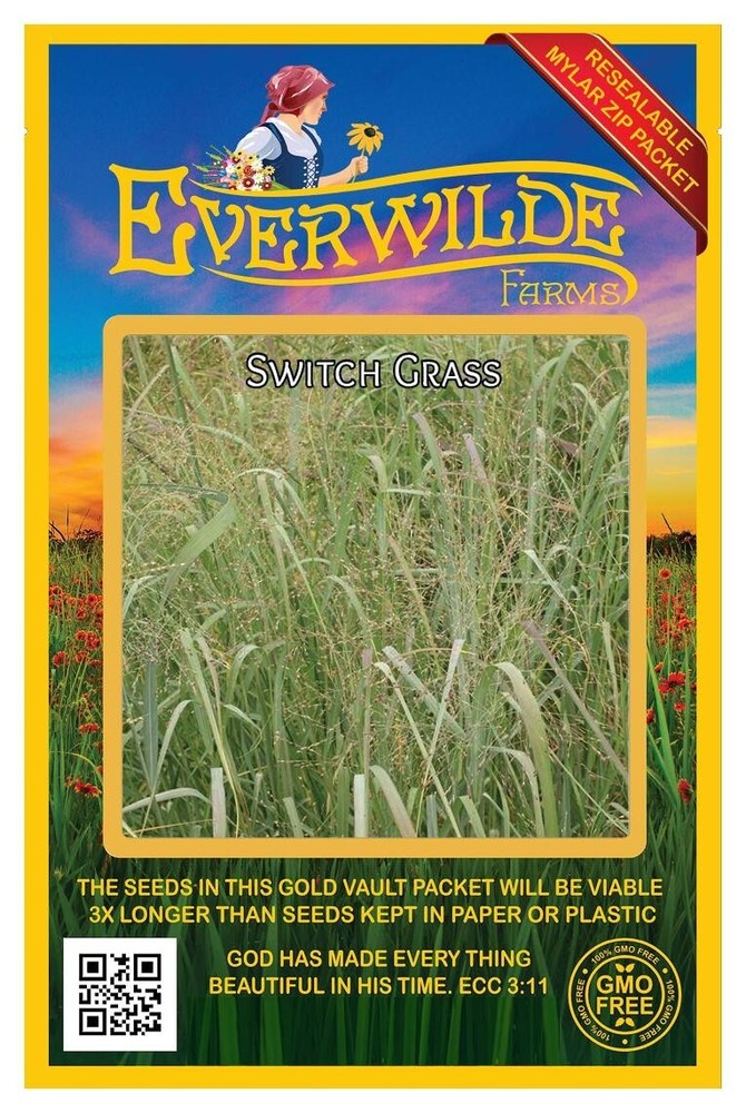 1 Oz Switch Grass Native Grass Seeds - Everwilde Farms Mylar Seed Packet