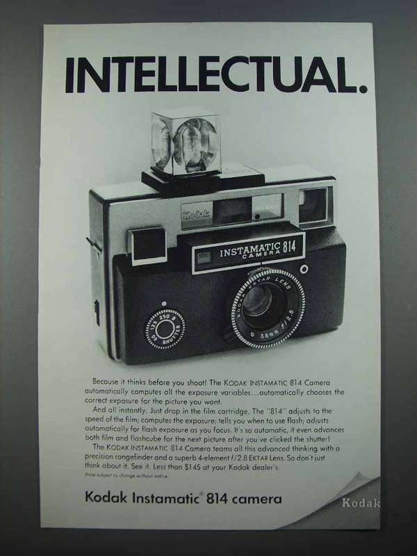 Vintage 1969 Kodak Instamatic 814 Camera Ad for Collectors and Enthusiasts