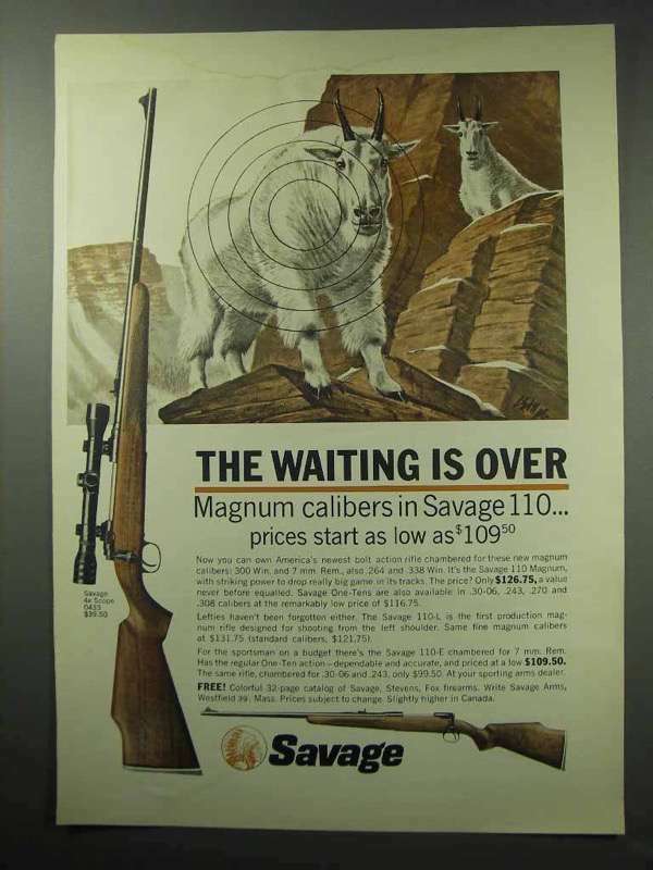 1963 Savage 110 Rifle Ad - The Waiting Is Over