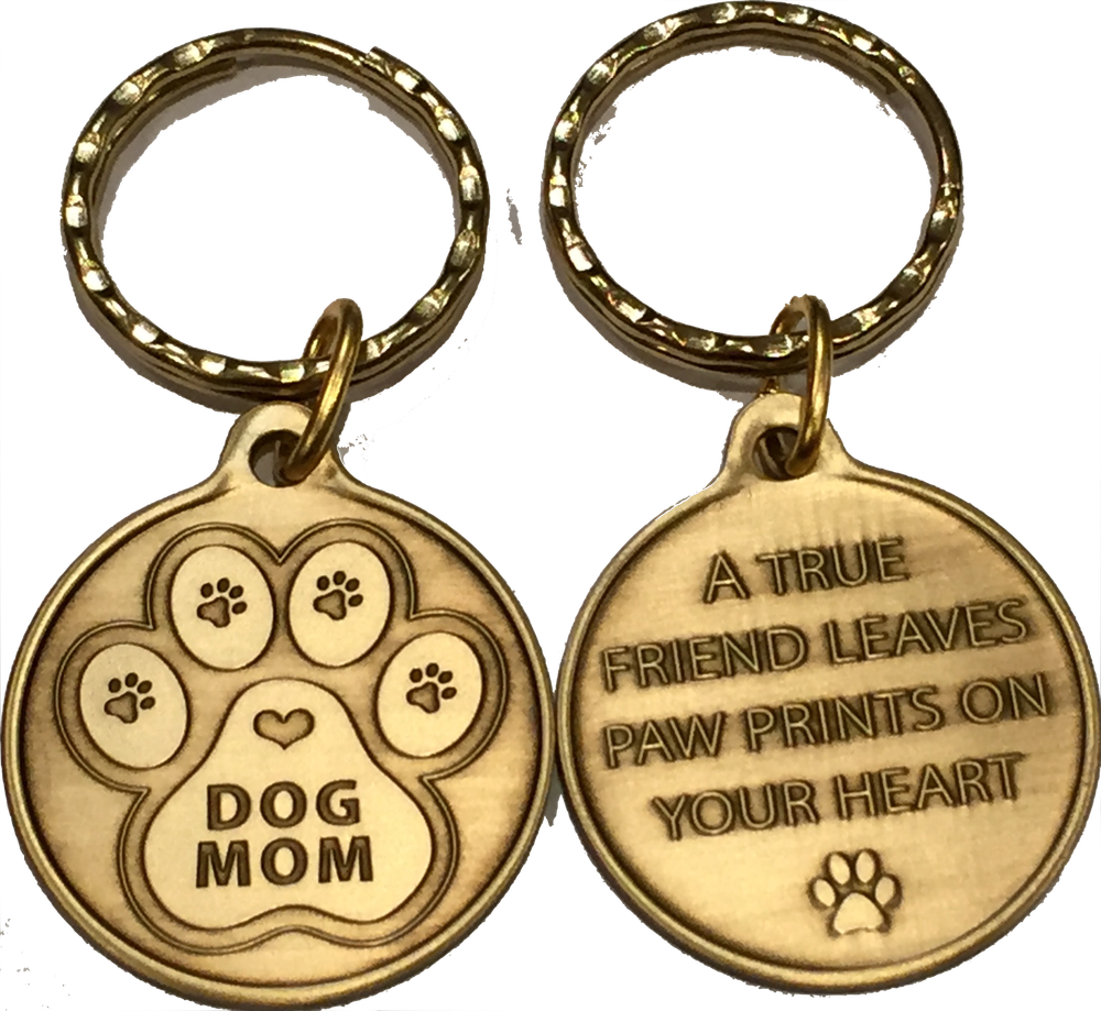Dog Mom - A True Friend Dog Pet Keychain RecoveryChip Design