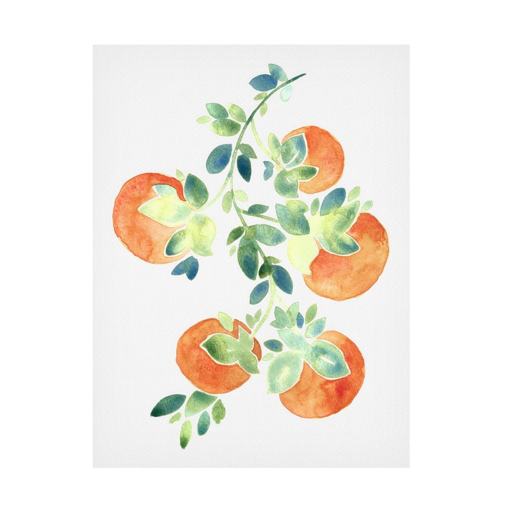 Canvas Wall Art - Cami Juncos 'Watercolor Oranges' Wall Art for Living Room, ...