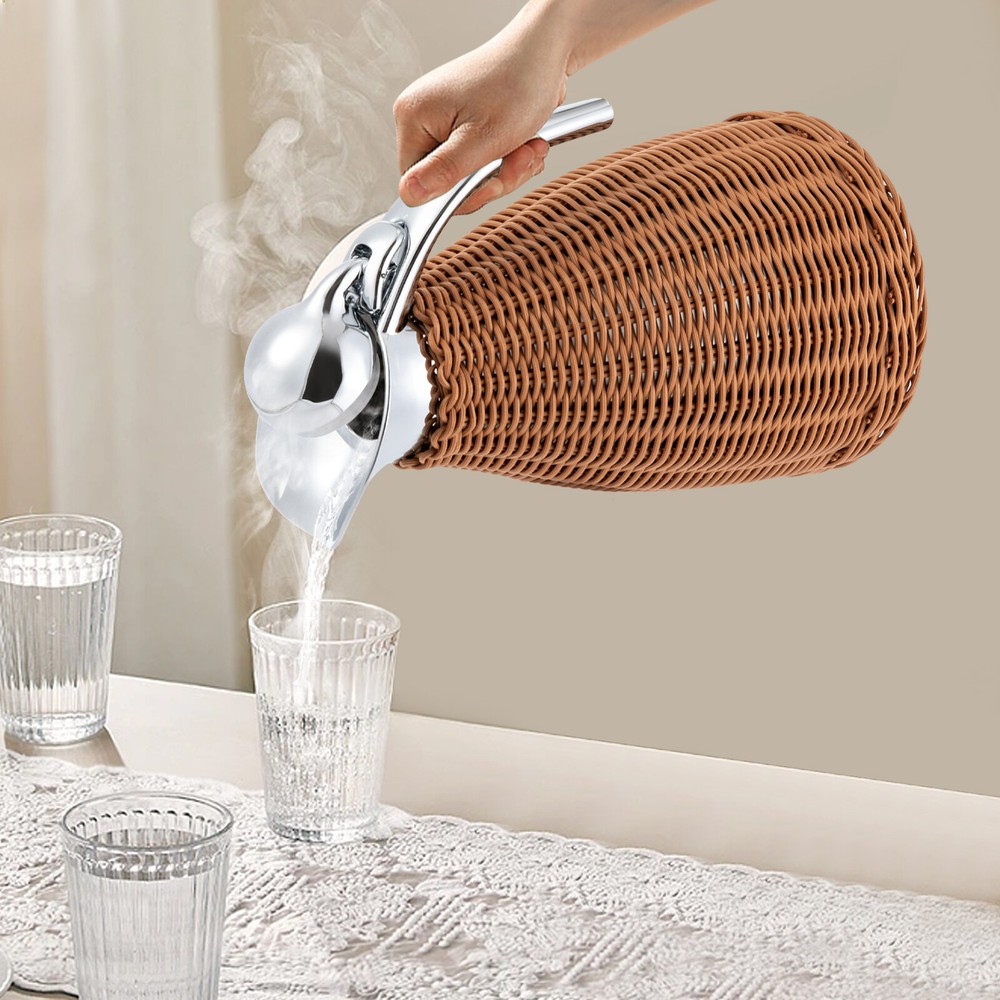 1.5L Stainless Steel Round Coffee Thermal Jug Double Walled Vacuum Insualted Jug