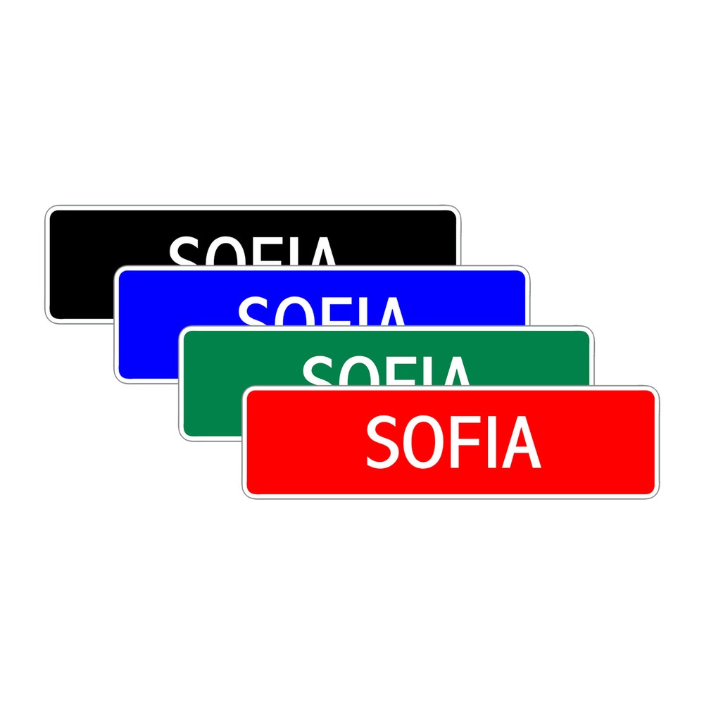 Sofia Street Sign Aluminum Metal Wall Décor for Kids Room or Gift