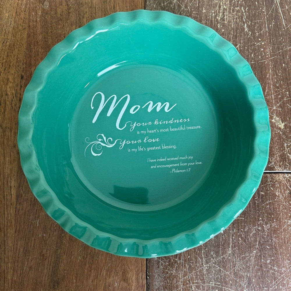 Abby Press Green Mom Quote Mother's Day Gift Oven Safe 10 inch Pie Dish-image
