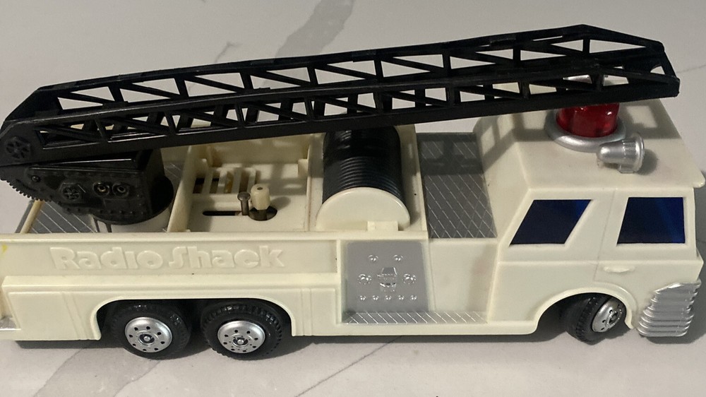 Vintage Battery Operated Radio Shack White Fire Truck