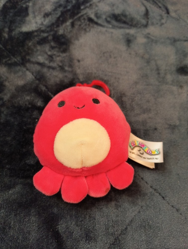 Abby the Octopus 3.5 Inch Squishmallow Clip-On Keychain Sea Life Plush Toy  -image